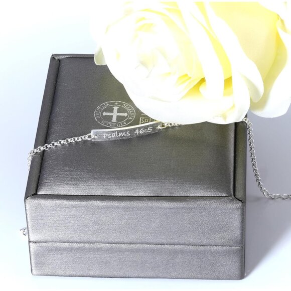 Christian Jewelry Bracelet Sterling Silver Psalm 46:5 Faith Gift for Women - Picture 8 of 8
